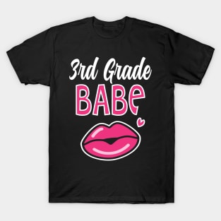 3rd Third Grade Babe Teacher Back to School T-Shirt